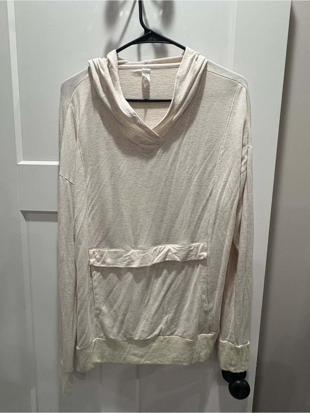 Balance Collection Cream Hooded Pullover with Kangaroo Pocket